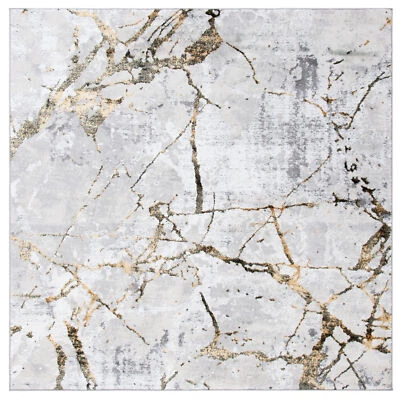 Safavieh Amelia GREY / GOLD 3' X 3' Square Area Rug - ALA293G-3SQ - Image 1 of 3