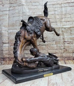 Signed Frederic Remington Large Wicked Pony Bronze Sculpture Statue Art Decor - Picture 1 of 10