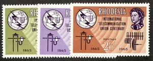 1965 Rhodesia Sc# 200-02 -QEII, International Telecommunications Union 100th MNH - Picture 1 of 1