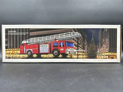 1986 Hess TOY FIRE TRUCK BANK red with ladder & engine lights very nice vhtf - Image 1 of 4