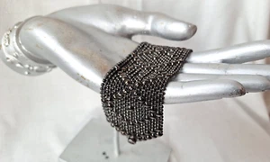 SG Liquid Metal Snap Bracelet Classic Mesh Gunmetal Sergio Gutierrez Small 6.5In - Picture 1 of 12