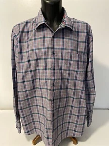 Alan Flusser Men's Multi Plaid Button -Up Long Sleeve Shirt Size 2XL - Picture 1 of 10