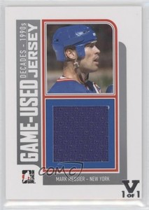 2013 ITG Decades 1990s Game Used Silver Jersey Vault Gold 1/1 Mark Messier uk2