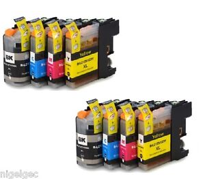 2 SETS OF 4 Inks Compatible With Brother LC123 MFC J4410DW J4710DW J4510