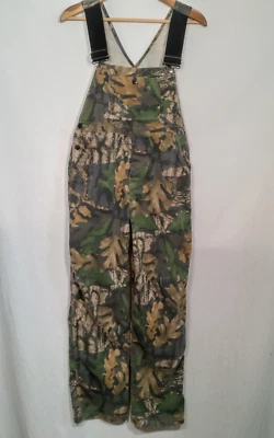 Jerzees Outdoors Camo Overalls Youth XL Big Woods Camouflage Leaves Tree Hunting - Image 1 of 4