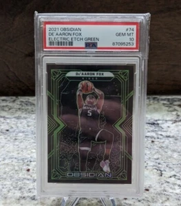 Grabado eléctrico verde De'Aaron Fox 2021-22 Panini Obsidian 74 SP #d/25 PSA 10 - Imagen 1 de 2
