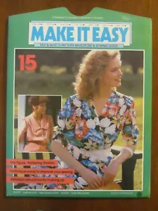 MAKE IT EASY PATTERN #15 LADIES DRESS WRAP SHAWL COLLAR PLEATS TOP 8-16 UNCUT - Picture 1 of 2
