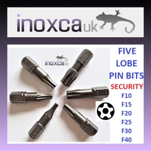 FIVE LOBE PIN SECURITY BITS 5 LOBE CHOOSE FROM F10 F15 F20 F25 F27 F30 F40 F45 - Picture 1 of 1