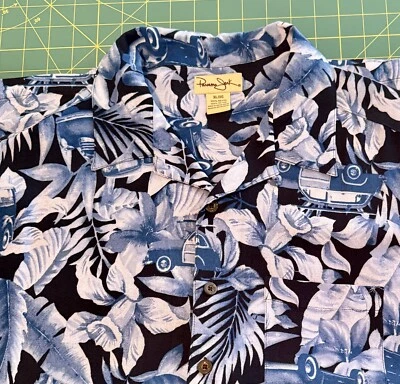 Camisa masculina Panamá Jack GG estampa floral meia-noite ilha havaiana Aloha - Imagem 1 de 4