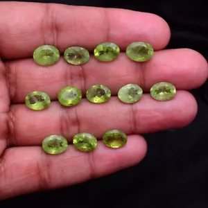 12 Stück Peridot Natürlich Unbehandelt 9.40mm-10.49mm Oval Schliff Riesiges Lose - Bild 1 von 11
