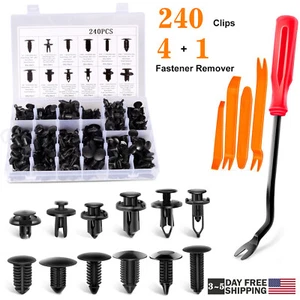 240pcs Auto Car Bumper Retainer Clips Kit Fastener Remover Push Pin Rivet Screw - Picture 1 of 10