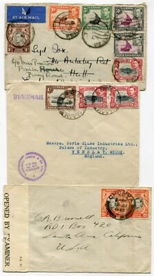 Sobres KUT 1940-46 x3 a Inglaterra o USA, uno censurado Foto 1 de 4