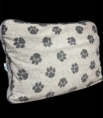 My Pillow* Dog Bed /Pillow Gray Plaid & Paw Prints Small to Medium Dogs - Image 1 of 4