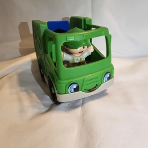 Fisher Price Little People Müll Recycling LKW mit Fahrer Figur - Bild 1 von 9