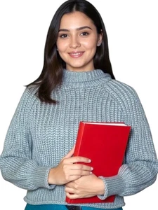 H&M Grobstrick Oversize Cropped Pullover mit Zopfmuster *MASSE* Größe S Neu mit Etikett - Bild 1 von 7