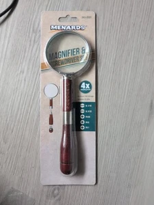 Nuevo en Paquete Juego de Lupas y Destornilladores Menards 4x Aumento 5 Brocas Mango de Madera NUEVO - Imagen 1 de 2