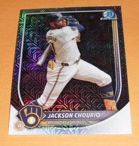 2025 Bowman Chrome Jackson Chourio #11 Mega Box Mojo Refractor Milwaukee Brewers - Picture 1 of 2