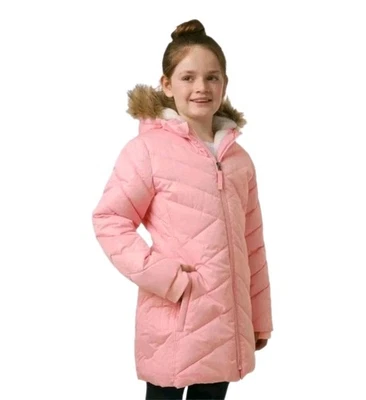 Lands' End молодежи девочек L выстеганная сказка розовый пуховик парка тяжелый пальто - Изображение 1 из 4