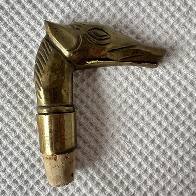 黄铜马头手杖甘蔗顶部铸酒塞 — 第 1/4 张图片