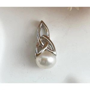 Geometrische Perle verziert Teeny winzig Sterling Silber 925 Vintage Anhänger | Charm - Bild 1 von 12