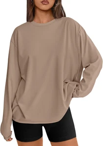 Camisetas de moda Queen para mujer de gran tamaño manga larga 2025 básicas cuello redondo camiseta otoño - Imagen 1 de 12