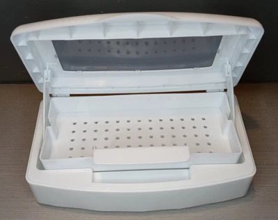 Caja contenedor limpio esterilizante salón arte en uñas personal herramienta de manicura Foto 1 de 4
