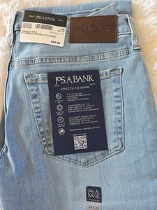 Jos A Bank Athletic Fit Jeans Mens Size 34x32 Denim Blue, new with Tags - Picture 1 of 11