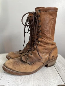 Double H, HH, Schnürstiefel, Packer, Roper, Lederstiefel braun hellbraun Herren 9 - Bild 1 von 15