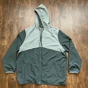 Athletic Works Windbreaker Jacket Gray/Black Polyester Zip Up Men’s 3XL (54-56) - Picture 1 of 10