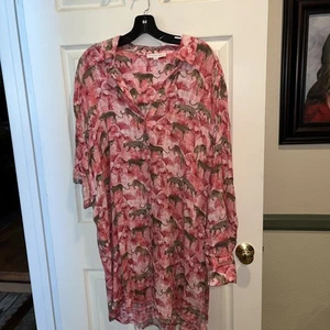 Jane And Delaney TUNIC-blouse / EXTRA LONG  / XL / 100% Rayon / Button Down - Picture 1 of 8