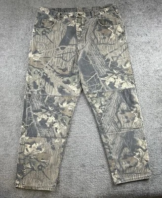 VTG Wrangler Mossy Oak Camo Hunting Pants Reinforced Double Knee 40x31 (32) - Image 1 of 4