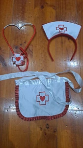 NURSE Kit Apron Headband Fancy Dress Up Costume Party Outfit - Picture 1 of 1