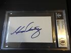 George Armstrong Signed Index Card Beckett Slabbed Toronto Maple Leafs  2