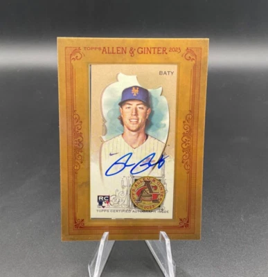 2023 Allen & Ginter Brett Baty Mini Rookie Autograph MA-BB New York Mets Card - Image 1 of 2