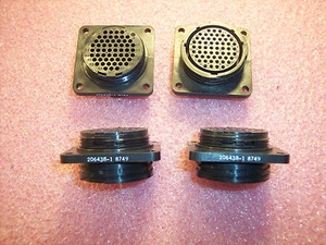 QTY (3) 57 POSITION PLASTIC CIRCULAR CONNECTORS PANEL MOUNT SIZE 23 206438-1 AMP - Picture 1 of 4