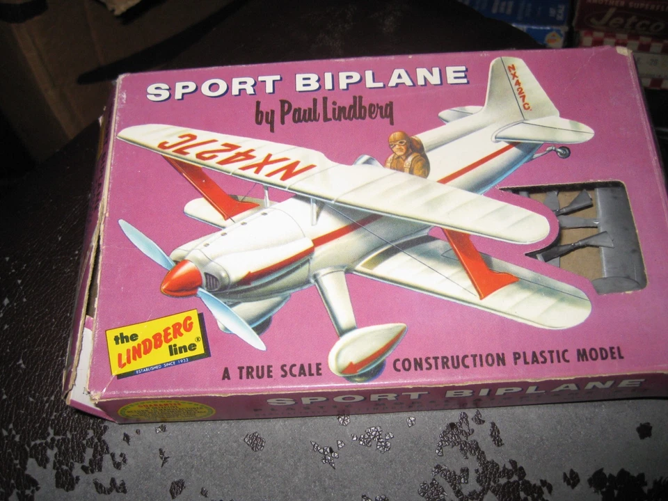 Sealed Sport Biplane By Lindberg in 1/72 scale from 1950s - Image 1 of 1