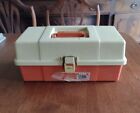 Vintage Plano 5520 Fishing Tackle Box with 10 Jiggly Worms