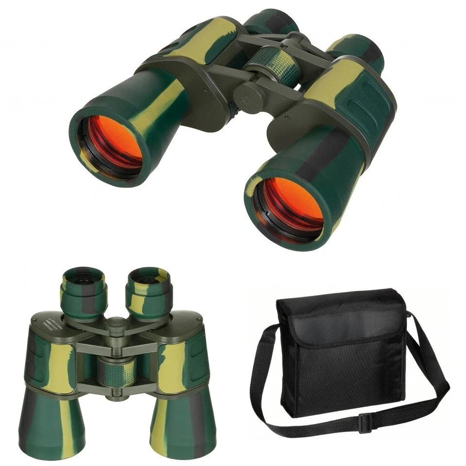 MFH Outdoor Fernglas Faltbar 10 X 50 Woodland Ruby Linse Tasche