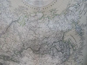 Eastern Russian Empire Siberia Kamchatka Manchuria 1885 Flemming detailed map - Picture 1 of 4