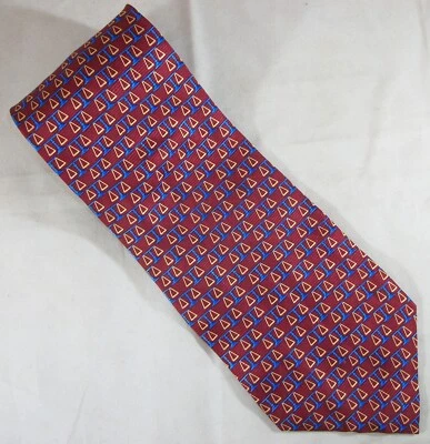 VICKY DAVIS "BRIEFS LEGALES" Corbata Cuello Seda Justicia Escalas Rojas 59" L x 4" W (F152) Foto 1 de 4