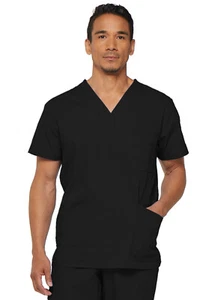Dickies Scrubs EDS Signature Men V Neck Top 81906 BLWZ Black Free Shipping - Picture 1 of 5