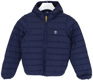 Timberland Veste Garçon 138 CM Fin Capuche Léger Rembourré Bleu Marine Fermeture - Imagen 1 de 8