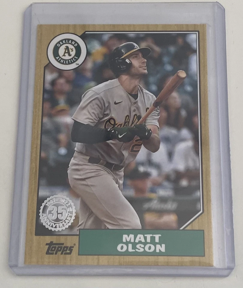 Matt Olson 2022 Topps Series 1 1987 Topps #T87-25 Oakland Athletics - Image 1 of 1