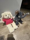 Vintage The Bear Factory 2001 Bunny And Elephant Plush Stuffed Animals 