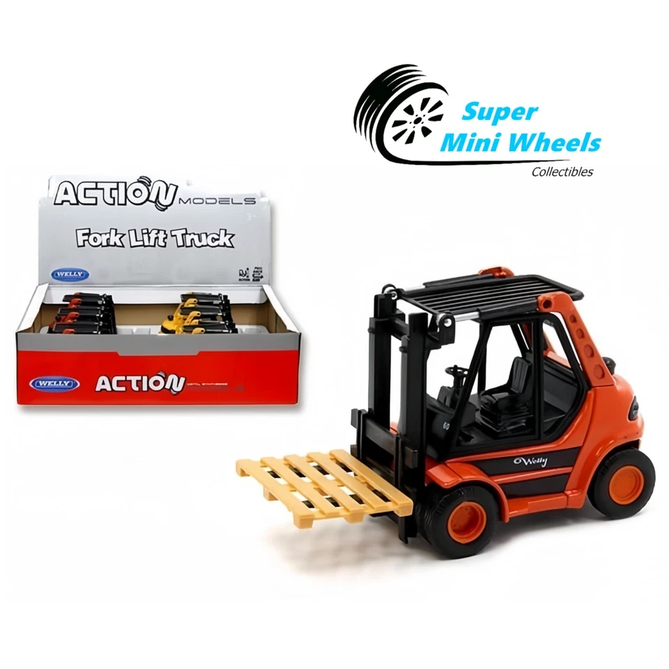 Carretilla elevadora de horquilla Welly 5" - Coche de juguete fundido a presión - 2 colores Foto 1 de 1