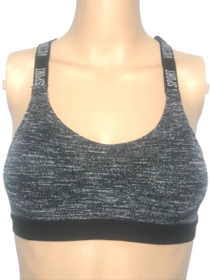 VICTORIAS SECRET INCREDIBLE LIGHTWEIGHT SPORTS BRA MEDIUM SUPPORT BLACK GRAY NWT - Image 1 of 2