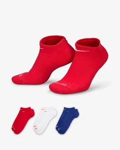 3 pares de calcetines acolchados Nike Everyday Plus SX6889-996 rojo blanco azul $22 - Imagen 1 de 8