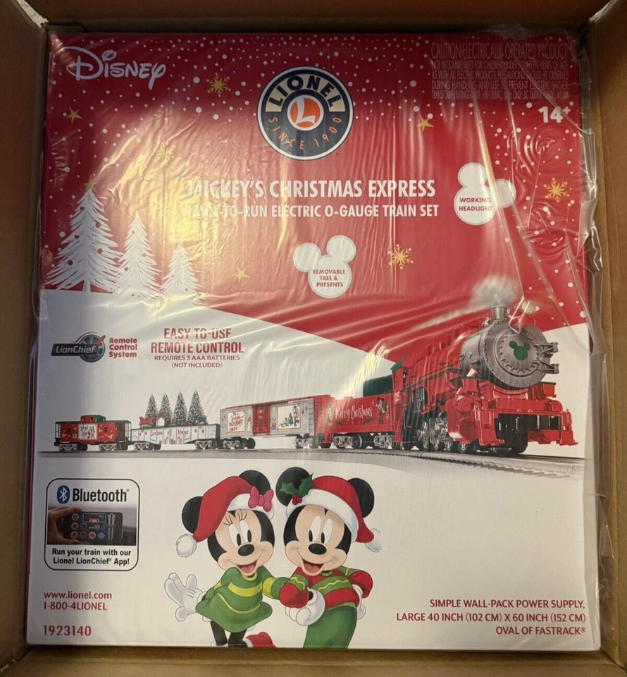 LIONEL DISNEY MICKEY'S CHRISTMAS EXPRESS O GAUGE LIONCHIEF TRAIN SET W/BLUETOOTH - Image 1 of 2