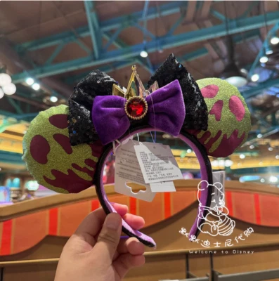 Snow White Evil Queen DisneyParks Poison Apple Ears Mouse Bow Headband Ears - Image 1 of 4