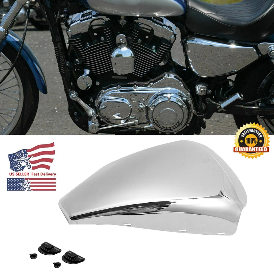 Chrome Steel Left Side BATTERY COVER For 2004-2013 Harley Sportster 1200 883 RM3 Foto 1 de 4